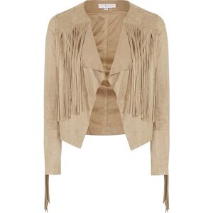 NWT Rare London Tan Fringe Jacket